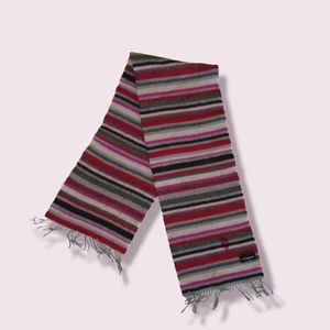 Sutton Studios Grey and Purple Striped 100 % Cashmere Scarf